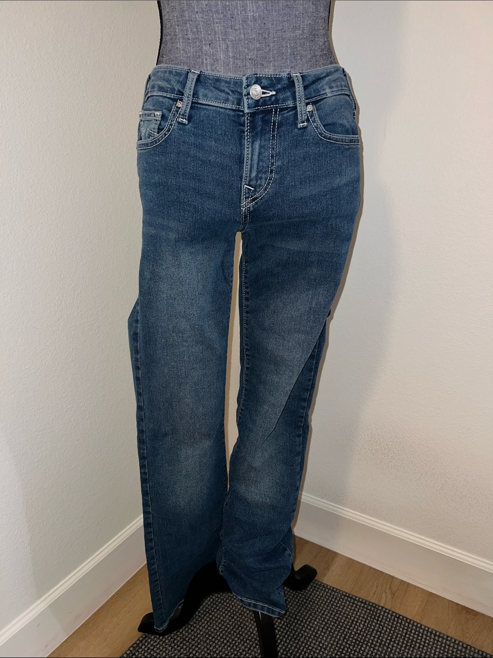 True Religion Billie Mid Rise Straight Jeans
